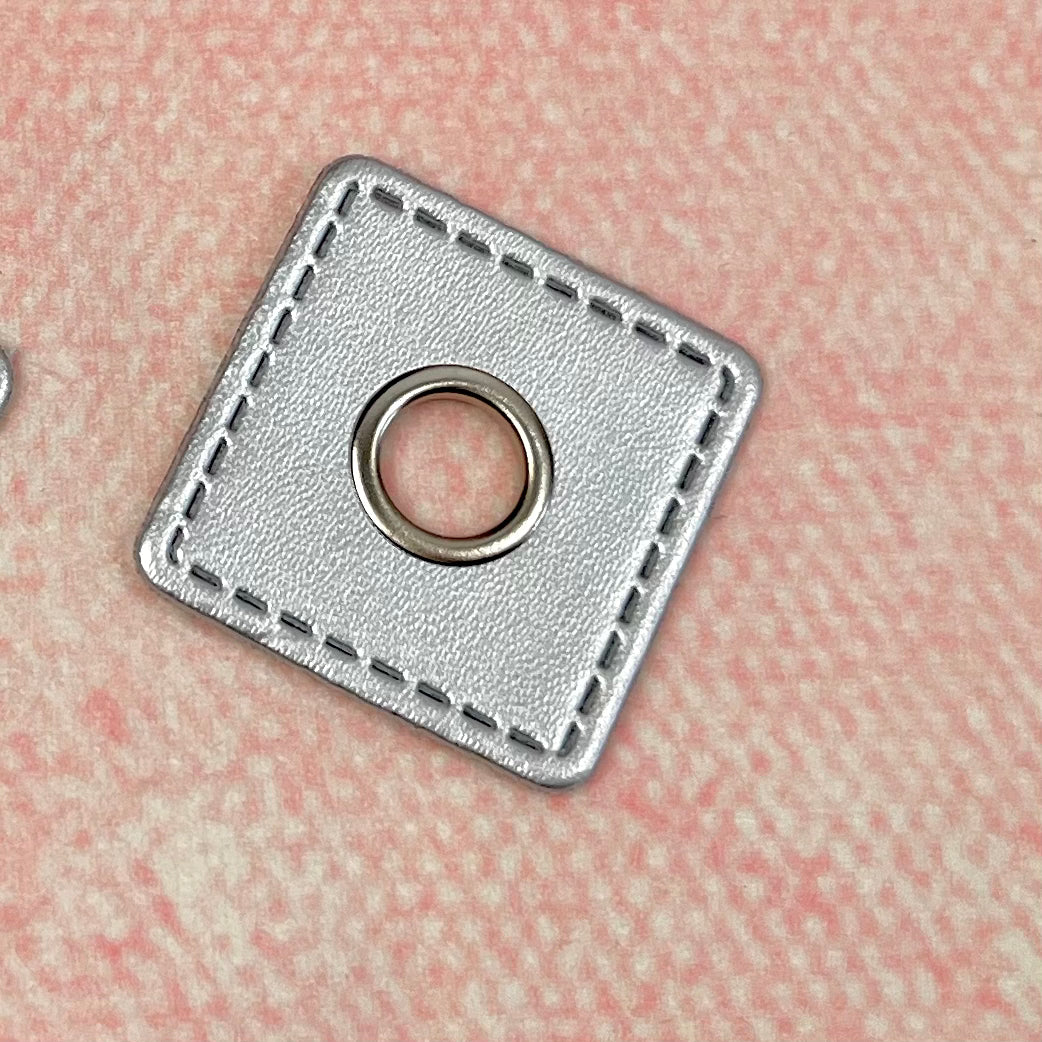 Ösen Patch Eckig Silber 10 mm Pearls poshpinks