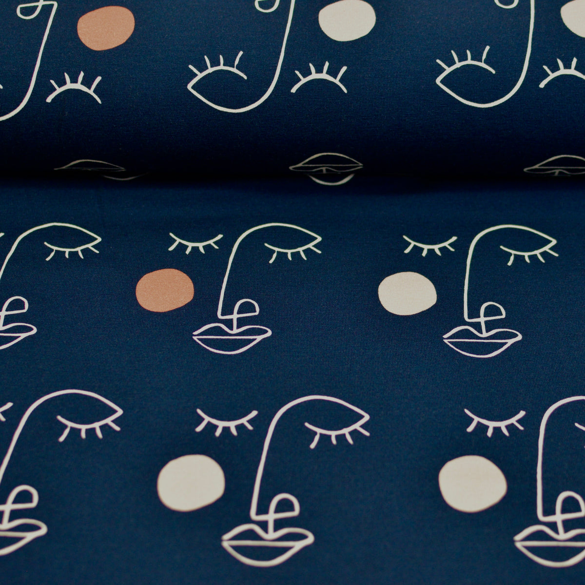 Baumwolljersey - little Layla - navy Fabric poshpinks