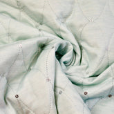 Steppstoff Ellipsen hellmint mit Pailetten Fabric poshpinks