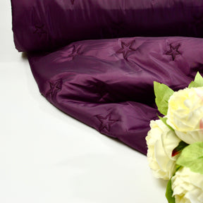 Steppstoff Stickerei Sterne weinrot Fabric poshpinks