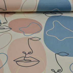 French Terry - Layla - Creme Blau Fabric poshpinks
