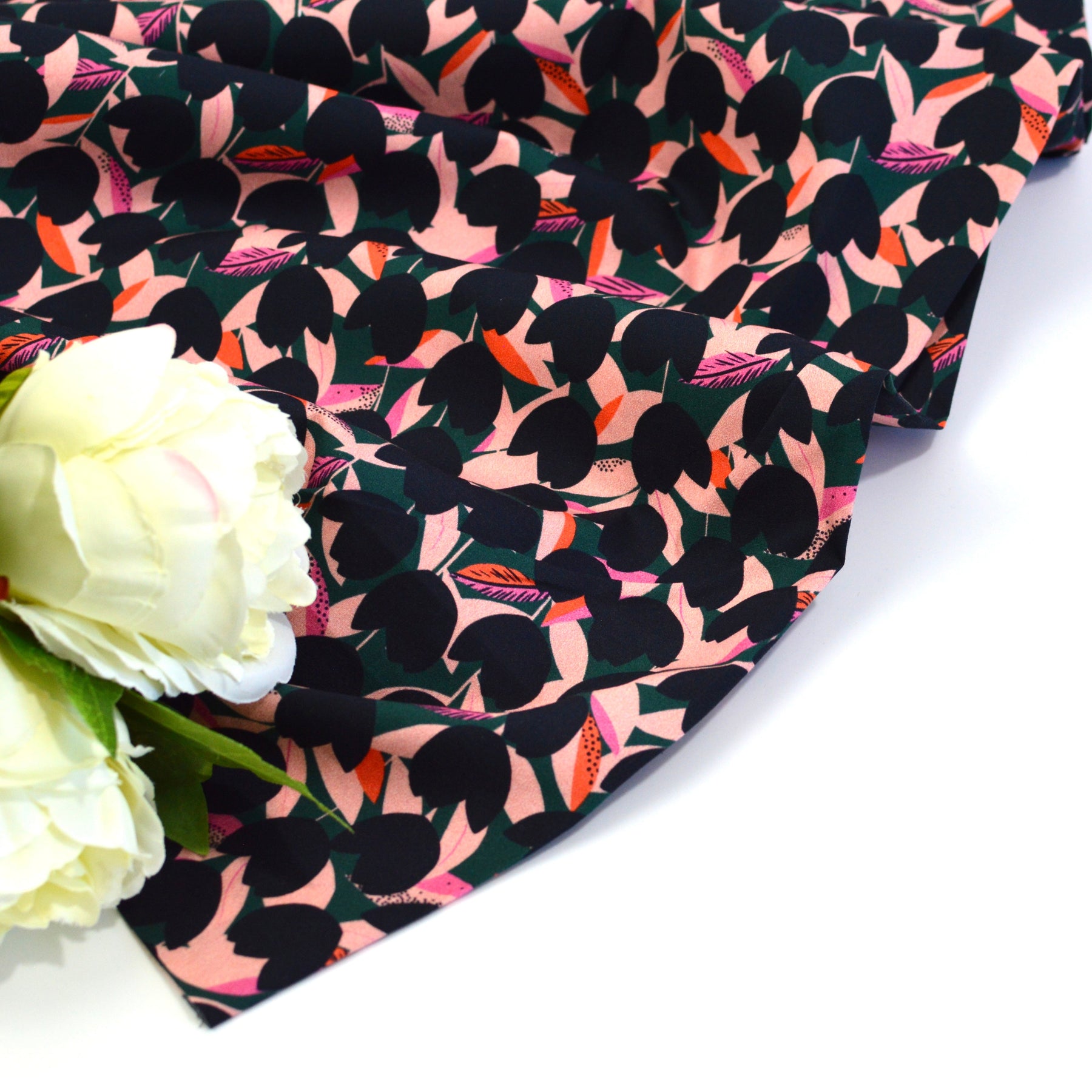 Baumwoll Popeline - Birdsong - Tulpen Fabric poshpinks