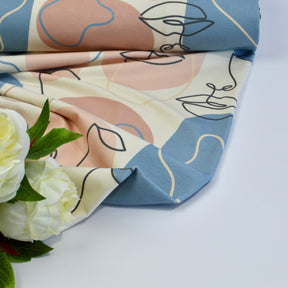 French Terry - Layla - Creme Blau Fabric poshpinks
